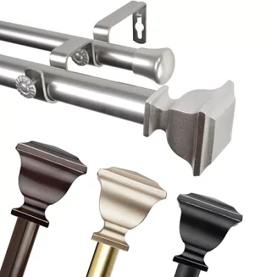 Rod Desyne Romeo Double Curtain Rod In Silver