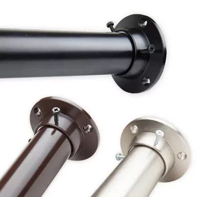 Rod Desyne Room Divider 1 1/2 In Adjustable Curtain Rod In Black