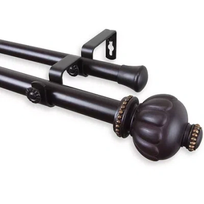 Rod Desyne Selma 1" Adjustable Double Curtain Rod In Brown