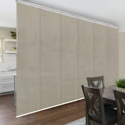 Rod Desyne Semi-sheer Vertical Blind In Satin Nickel