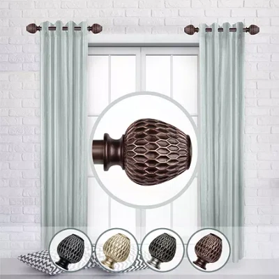 Rod Desyne (set Of 2) Ashwin 1 In Adjustable Side Curtain Rod In Brown