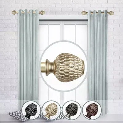 Rod Desyne (set Of 2) Ashwin 1 In Adjustable Side Curtain Rod In Yellow