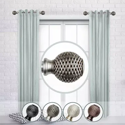 Rod Desyne (set Of 2) Bala 1 In Adjustable Side Curtain Rod In Silver