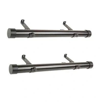 Rod Desyne (set Of 2) Basic Side 1 1/2 In Adjustable Curtain Rod In Black