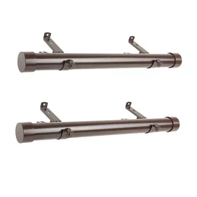 Rod Desyne (set Of 2) Basic Side 1 1/2 In Adjustable Curtain Rod In Brown