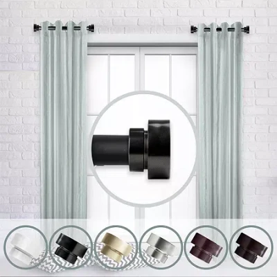 Rod Desyne (set Of 2) Basic Side 1 In Adjustable Curtain Rod In Black