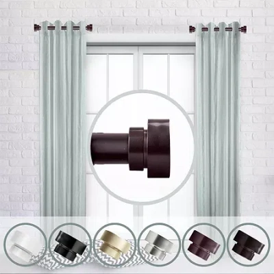 Rod Desyne (set Of 2) Basic Side 1 In Adjustable Curtain Rod In Brown