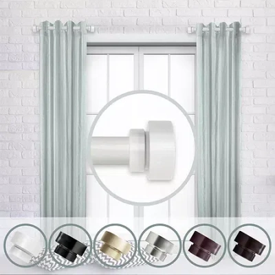 Rod Desyne (set Of 2) Basic Side 1 In Adjustable Curtain Rod In White