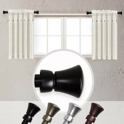 Rod Desyne (set Of 2) Cora 5/8 In Adjustable Side Curtain Rod In Black