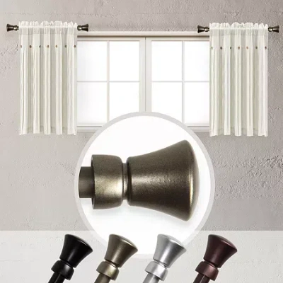 Rod Desyne (set Of 2) Cora 5/8 In Adjustable Side Curtain Rod In Yellow