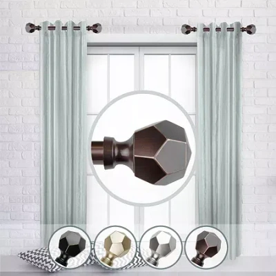 Rod Desyne (set Of 2) Darden 1 In Adjustable Side Curtain Rod In Brown