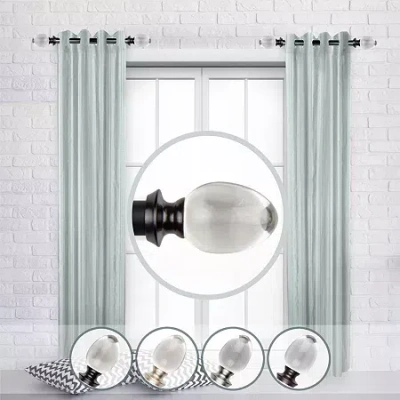 Rod Desyne (set Of 2) Eileen 1 In Adjustable Side Curtain Rod In Black