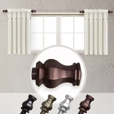 Rod Desyne (set Of 2) Emelia 5/8 In Adjustable Side Curtain Rod In Brown