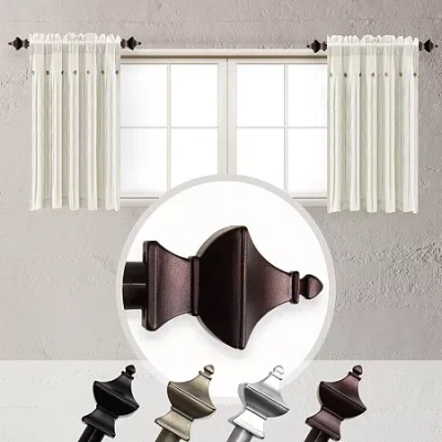 Rod Desyne (set Of 2) Esta 5/8 In Adjustable Side Curtain Rod In Brown