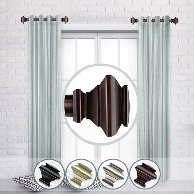 Rod Desyne (set Of 2) Fern 1 In Adjustable Side Curtain Rod In Brown