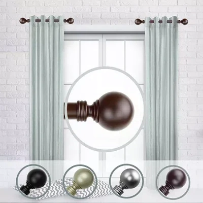 Rod Desyne (set Of 2) Globe Side 1 In Curtain Rod In Brown
