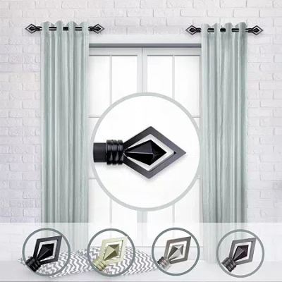 Rod Desyne (set Of 2) Lenore Side 1 In Adjustable Curtain Rod In Black