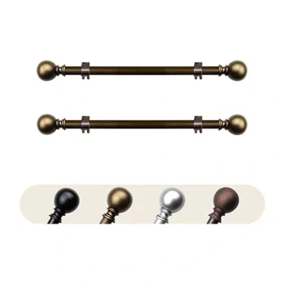 Rod Desyne (set Of 2) Luna 5/8 In Adjustable Side Curtain Rod In Yellow