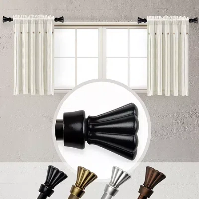 Rod Desyne (set Of 2) Nisha 5/8 In Adjustable Side Curtain Rod In Black
