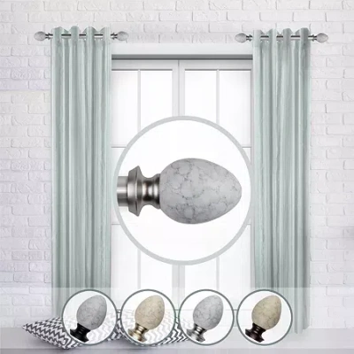 Rod Desyne (set Of 2) Ovate 1 In Adjustable Side Curtain Rod In Silver