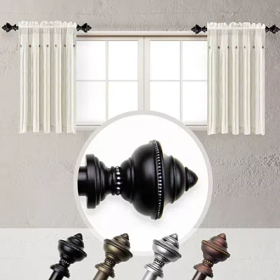 Rod Desyne (set Of 2) Palace 5/8 In Adjustable Side Curtain Rod In Black