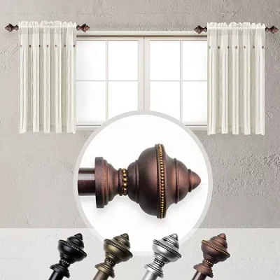 Rod Desyne (set Of 2) Palace 5/8 In Adjustable Side Curtain Rod In Brown