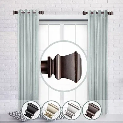 Rod Desyne (set Of 2) Pineda 1 In Adjustable Side Curtain Rod In Brown