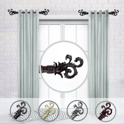 Rod Desyne (set Of 2) Plume Side 1 In Adjustable Curtain Rod In Brown