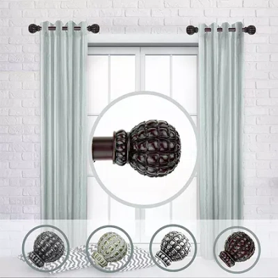 Rod Desyne (set Of 2) Pode Side 1 In Adjustable Curtain Rod In Brown