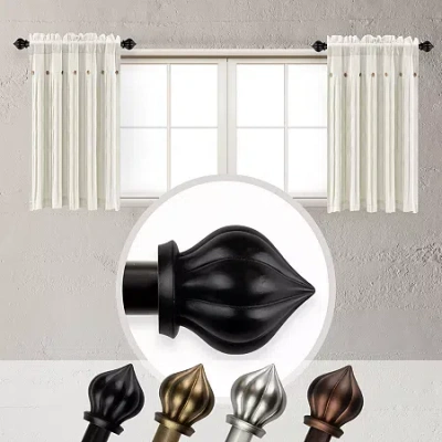 Rod Desyne (set Of 2) Primrose 5/8 In Adjustable Side Curtain Rod In Black