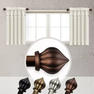 Rod Desyne (set Of 2) Primrose 5/8 In Adjustable Side Curtain Rod In Brown