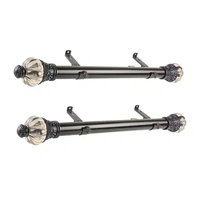 Rod Desyne (set Of 2) Royal 1 1/2 In Curtain Rod In Black