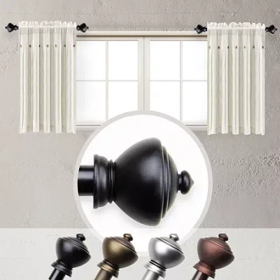 Rod Desyne (set Of 2) Savannah 5/8 In Adjustable Side Curtain Rod In Black