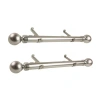 Rod Desyne (set Of 2) Sphere Side 1 1/2 In Adjustable Curtain Rod In Silver