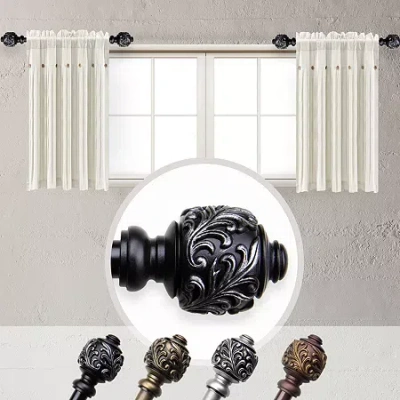 Rod Desyne (set Of 2) Tilly 5/8 In Adjustable Side Curtain Rod In Black