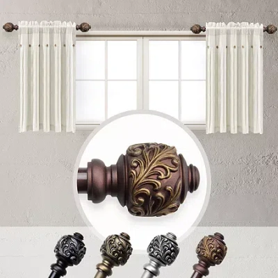 Rod Desyne (set Of 2) Tilly 5/8 In Adjustable Side Curtain Rod In Brown