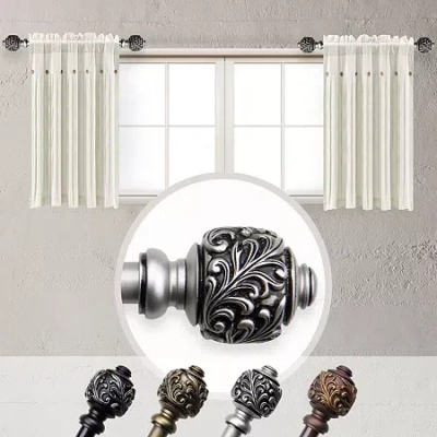 Rod Desyne (set Of 2) Tilly 5/8 In Adjustable Side Curtain Rod In Silver