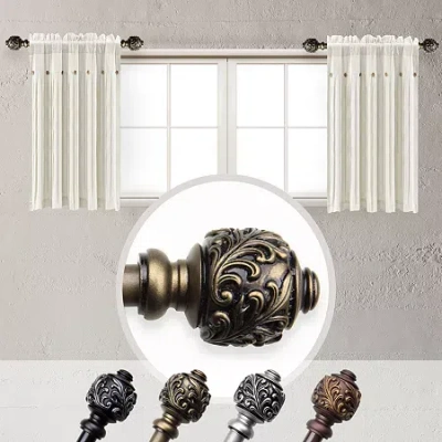 Rod Desyne (set Of 2) Tilly 5/8 In Adjustable Side Curtain Rod In Yellow