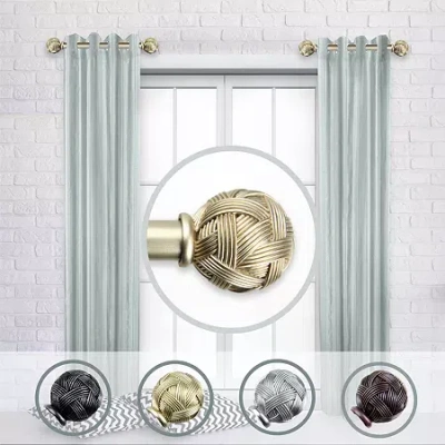 Rod Desyne (set Of 2) Twine Side 1 In Adjustable Curtain Rod In Yellow