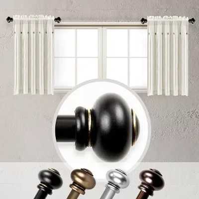 Rod Desyne (set Of 2) Yolanda 5/8 In Adjustable Side Curtain Rod In Black