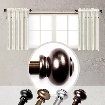 Rod Desyne (set Of 2) Yolanda 5/8 In Adjustable Side Curtain Rod In Brown