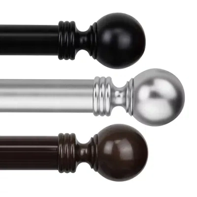 Rod Desyne Sphere 1â½" Adjustable Curtain Rod In Black