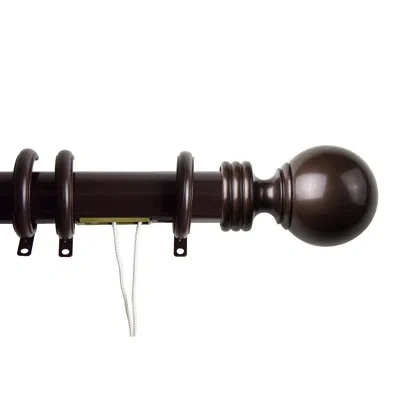 Rod Desyne Sphere Cocoa 1.5" Single Curtain Rod