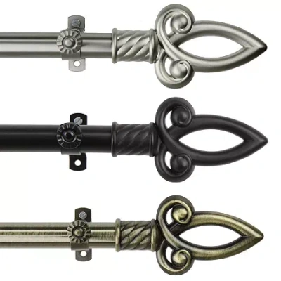 Rod Desyne Spire 3/4 In Adjustable Curtain Rod In Black