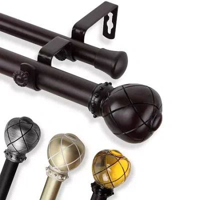 Rod Desyne Supreme 1" Adjustable Double Curtain Rod In Yellow