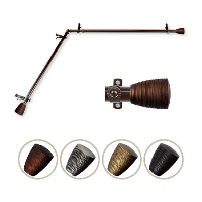 Rod Desyne Tarzan Corner 3/4 In Adjustable Curtain Rod In Brown