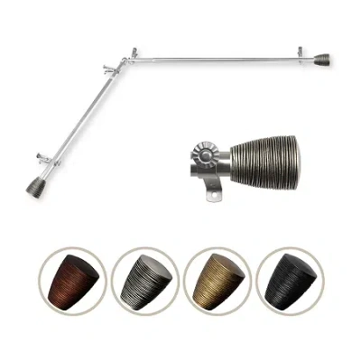 Rod Desyne Tarzan Corner 3/4 In Adjustable Curtain Rod In Silver