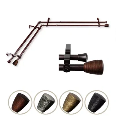 Rod Desyne Tarzan Corner Double Curtain Rod In Brown