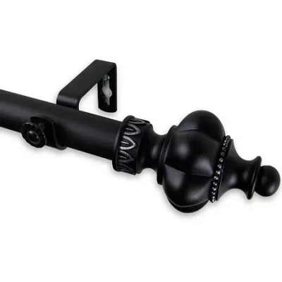 Rod Desyne Terra 1" Adjustable Curtain Rod In Black