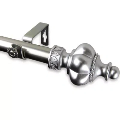 Rod Desyne Terra 1" Adjustable Curtain Rod In Silver